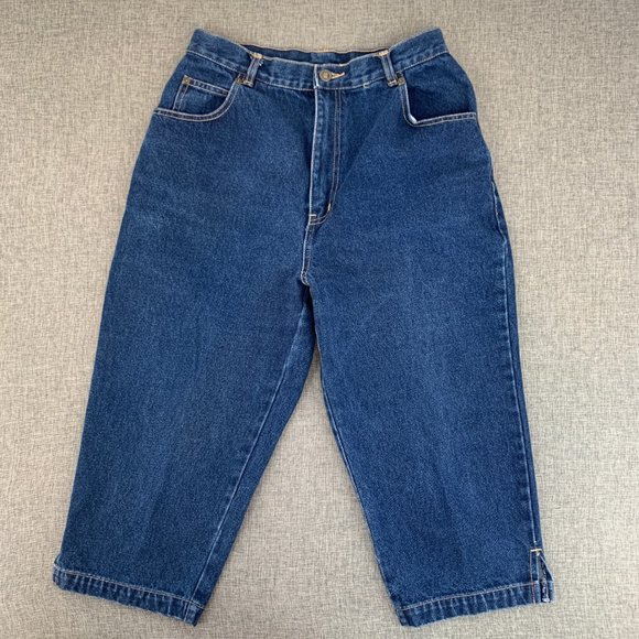 Vintage Forenza High waisted Cropped Jeans Blue Retro Denim 100% Cotton‎ Size 12 - Picture 1 of 16